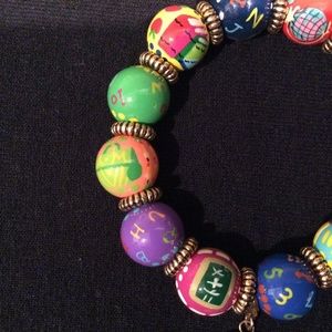 Angela Moore Jewelry - Angela Moore Hand-painted "Teacher" Bead Bracelet Angela Moore Jewelry - Angela Moore Hand-painted "Teacher" Bead Bracelet